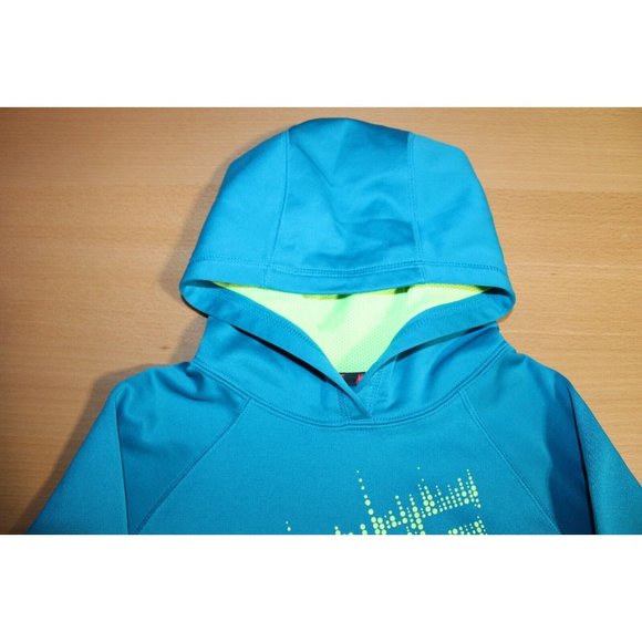 Girls Nike Thema-Fit Logo Hoodie Pullover Sweatshirt Youth Medium Green 575208 - Picture 3 of 5